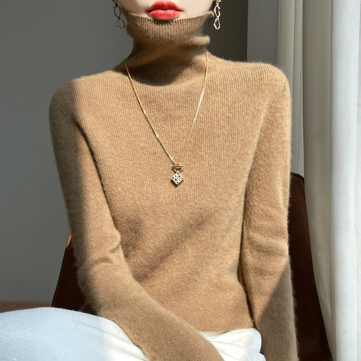 Ladies Slim-Fit Turtleneck Sweater made of soft Angora mix Mune Fashion