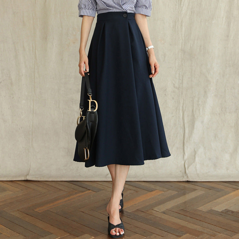 Women Elegant A-Line Midi Skirt Mune Fashion