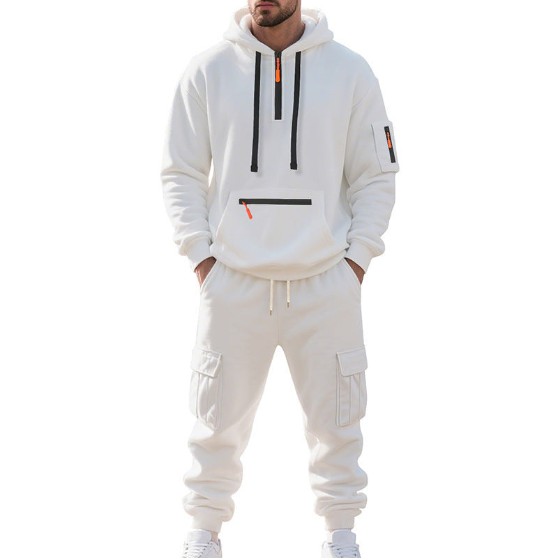 Men's Urban Cargo Tracksuit with Hooded Hoodie and Zipper Pockets Mune Fashion