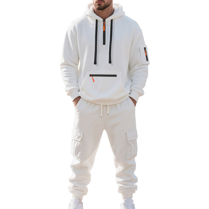 Men's Urban Cargo Tracksuit with Hooded Hoodie and Zipper Pockets Mune Fashion