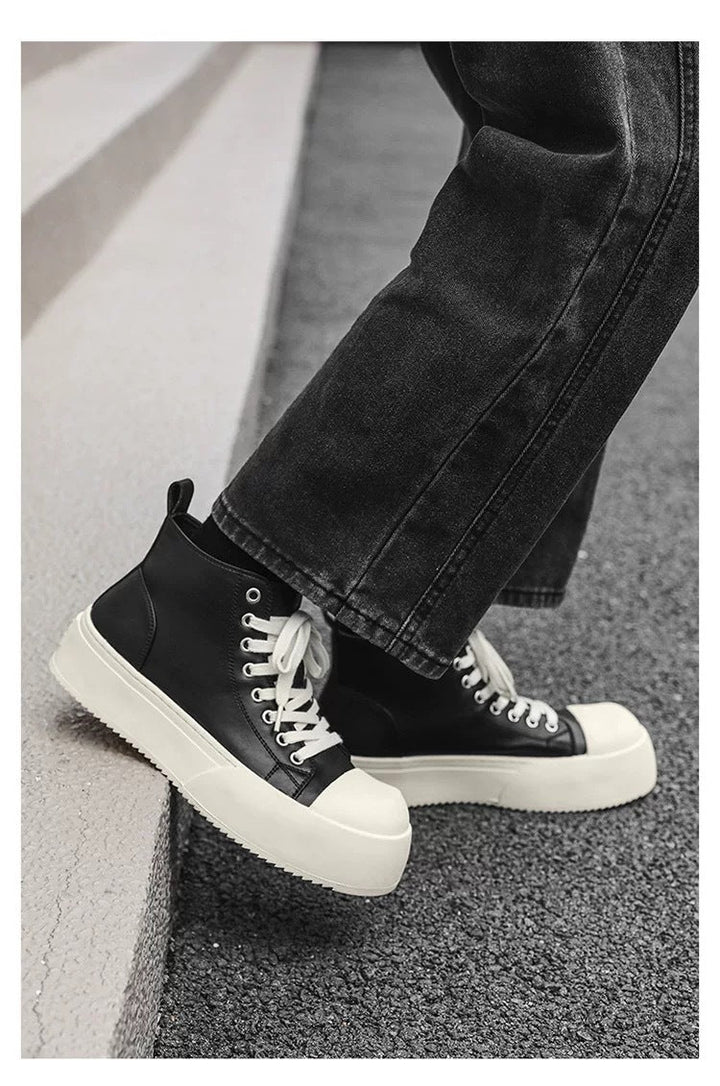 Women's High-Top Sneakers with Stylish Platform and Durable Upper Material Mune Fashion