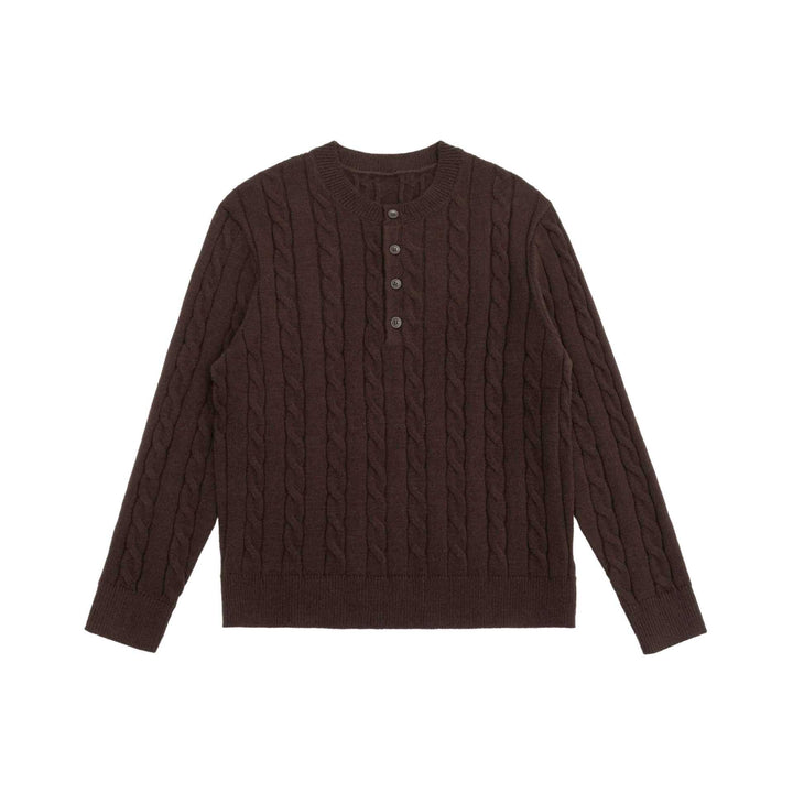 Women's knit cardigan with cable pattern and round neckline Mune Fashion