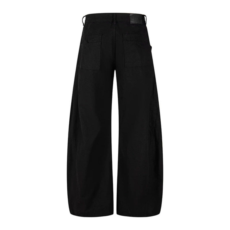 Women's Wide Cargo Palazzo Pants with High Waist, Large Flap Pockets and Adjustable Hem Mune Fashion
