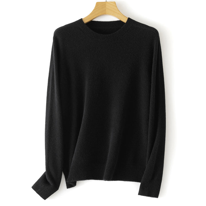 Women's Cashmere Blend Round Neck Sweater with Oversized Cut Mune Fashion