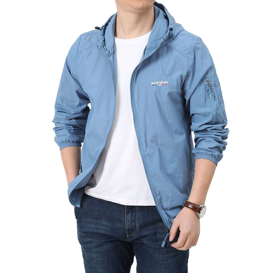 Men's Light Windbreaker Jacket with Adjustable Hood Mune Fashion 1787797828