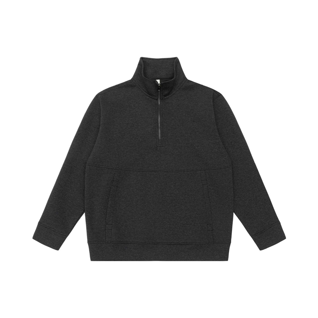 Unisex half-zip sweatshirt with high standing collar, kangaroo pocket and boxy cut Mune Fashion