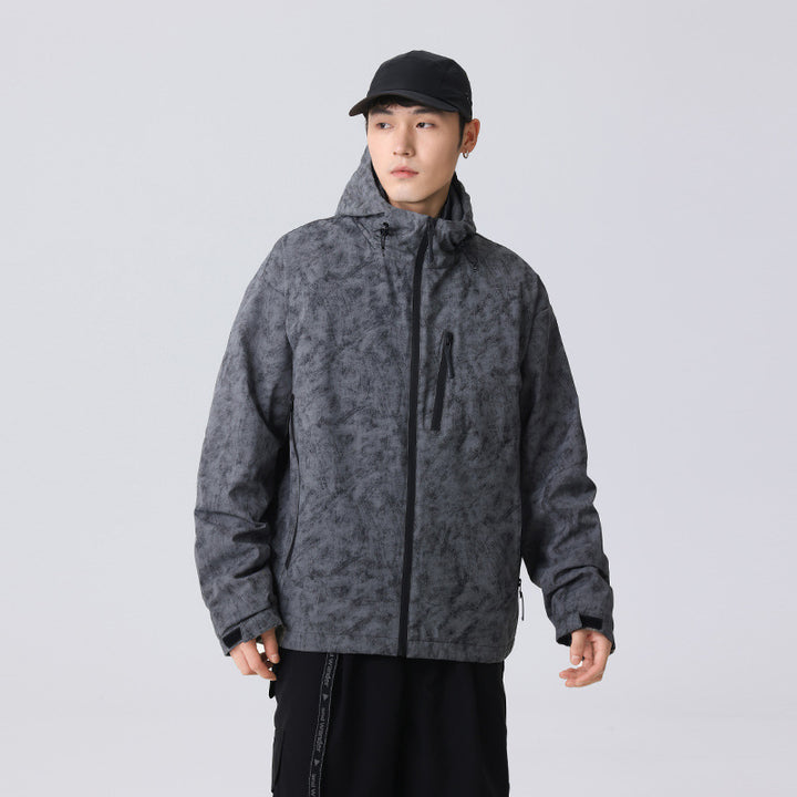 Men's technical waterproof hooded jacket with welded seams and chest zip pocket Mune Fashion
