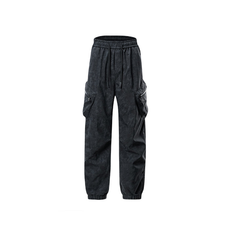 Damen Übergangs‑Cargohose im Vintage‑Wash mit elastischem Komfortbund und Multifunktionsseitenstaschen Mune Fashion