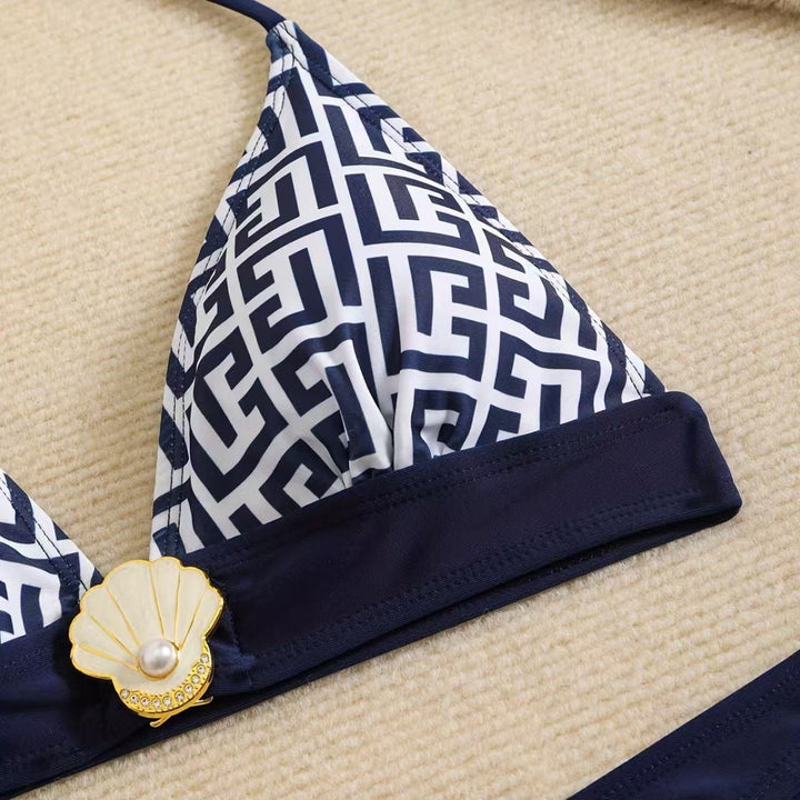 Women's Triangle Bikini with elegant geometric pattern Mune Fashion