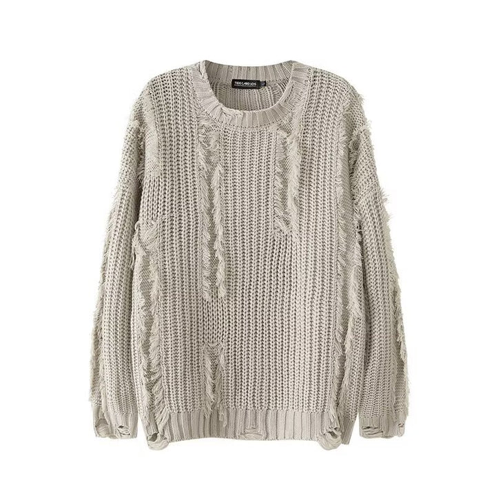 Men's Casual Chunky Knit Sweater with Used Look Mune Fashion