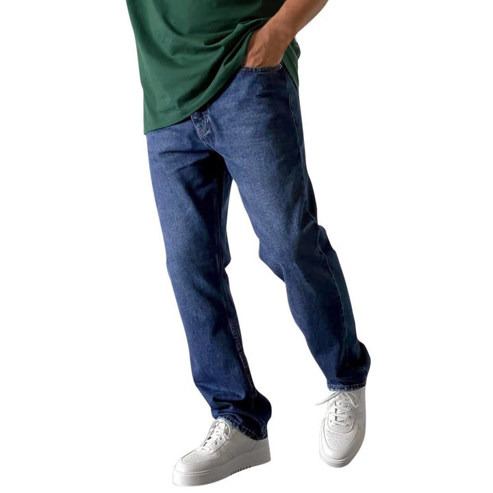 Men's relaxed straight-leg jeans with elastic waistband and relaxed fit Mune Fashion
