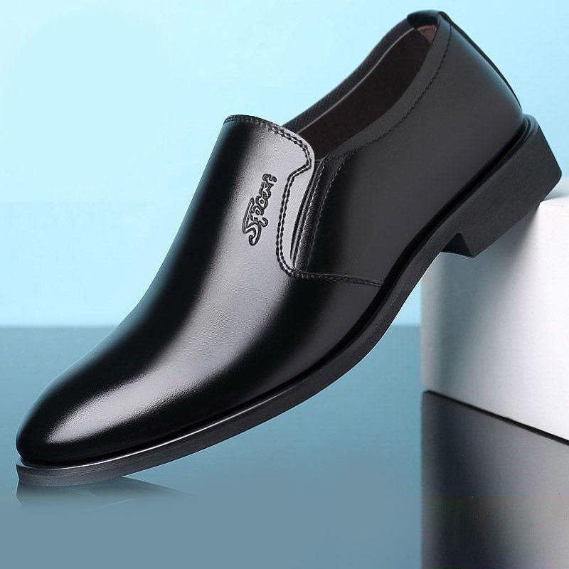 Men's Elegant Leather Slip-On with Elastic Entry and Profiled Rubber Sole Mune Fashion