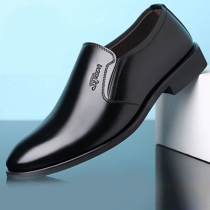 Men's Elegant Leather Slip-On with Elastic Entry and Profiled Rubber Sole Mune Fashion