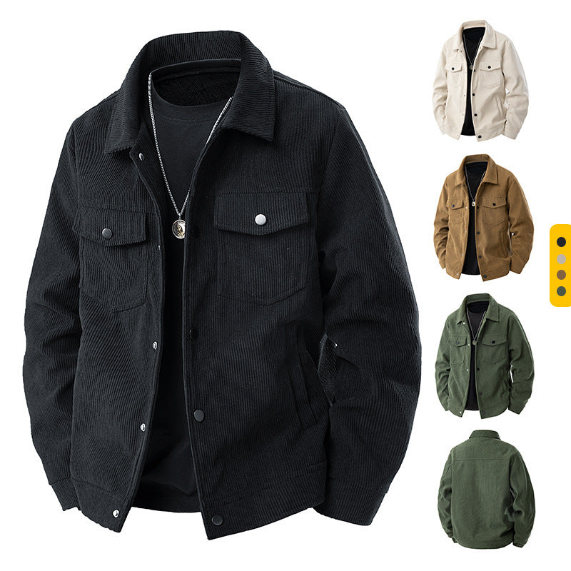 Men Comfortable Cord Jacket Mune Fashion