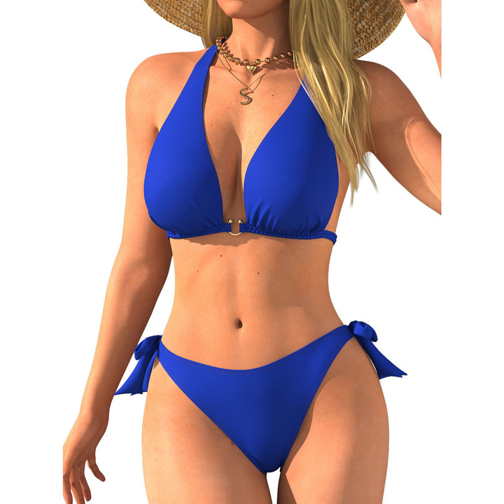 Women's triangle bikini with back strap and sensual V-neck Mune Fashion