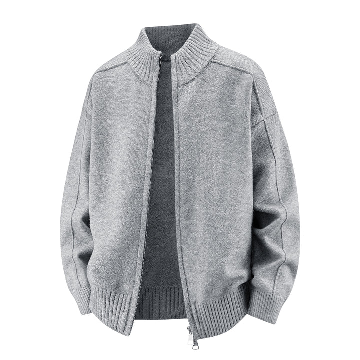 Men's High-Quality Cardigan with Stand Collar Mune Fashion