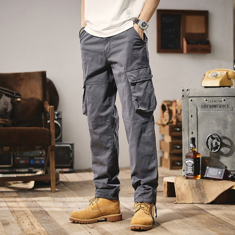 Herren Funktionale Cargo-Arbeitshose mit Kniepasse, Mehrfach‑Klappentaschen und Relaxed‑Straight‑Schnitt Mune Fashion