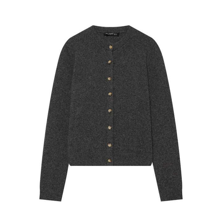 Women's fine knit cardigan with round neckline and full button placket Mune Fashion