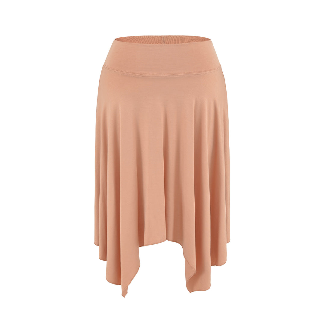 Women's Two-Piece Set with Draped Top with Bat Sleeves and Asymmetrical Flared Skirt Mune Fashion