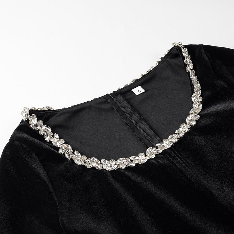 Women Velvet Mini Dress Mune Fashion