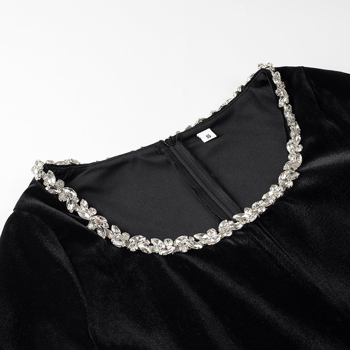Women Velvet Mini Dress Mune Fashion