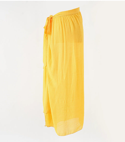 Women's maxi skirt with wrap band and light crepe quality Mune Fashion