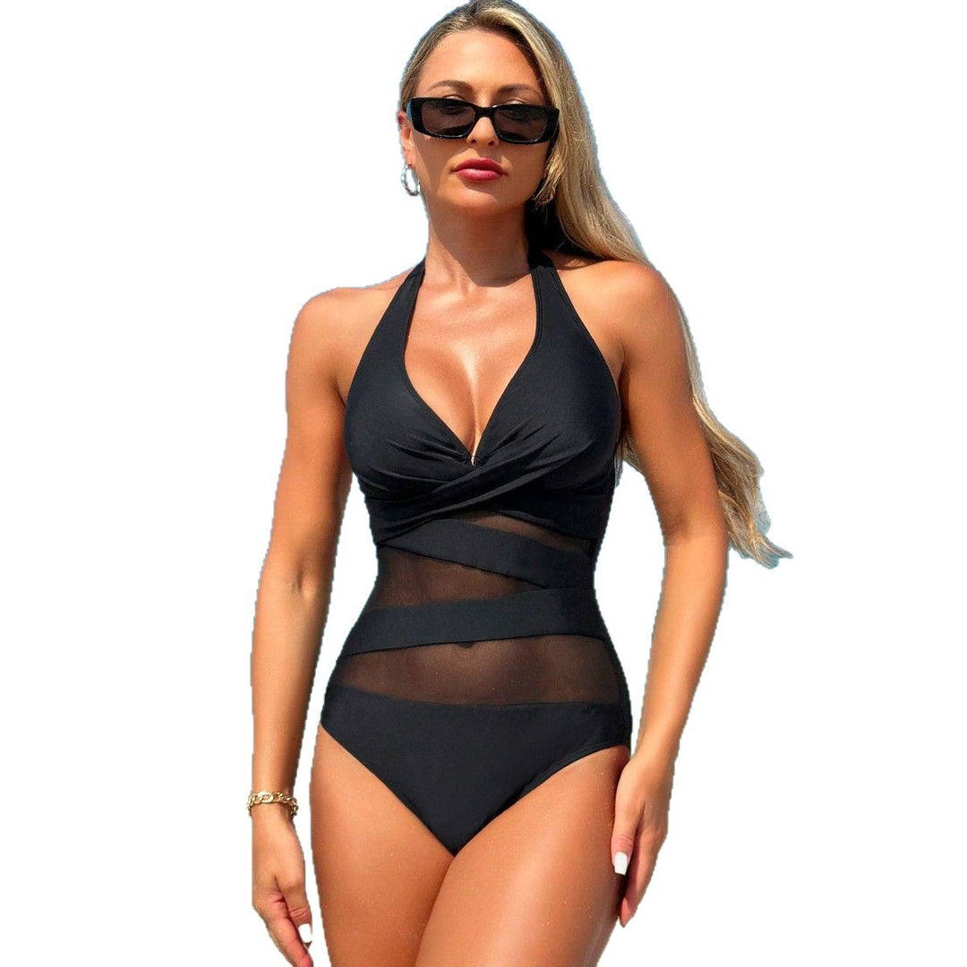 Women's One-Piece Swimsuit with Elegant Transparent Inserts Mune Fashion
