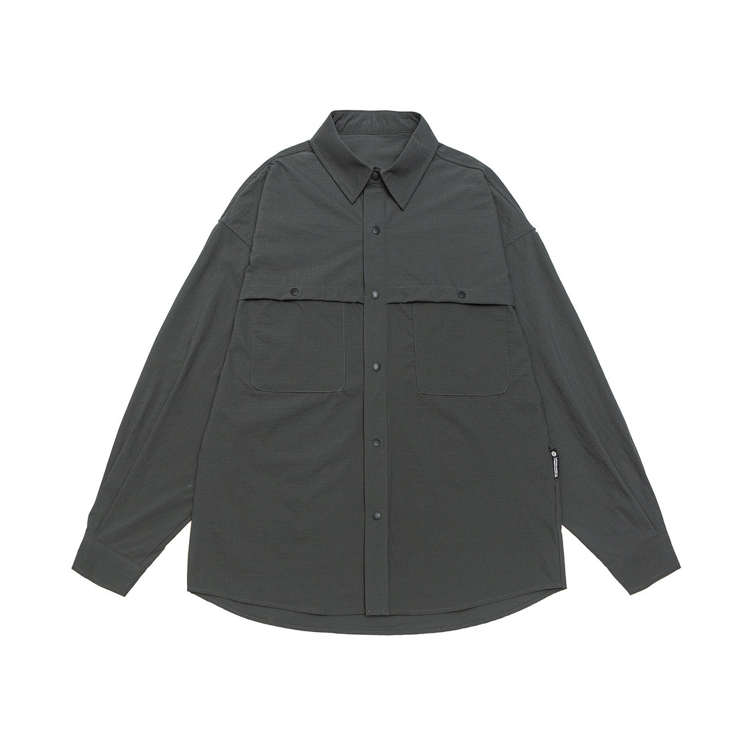 Men's overshirt jacket with snap button front and double patch pockets Mune Fashion