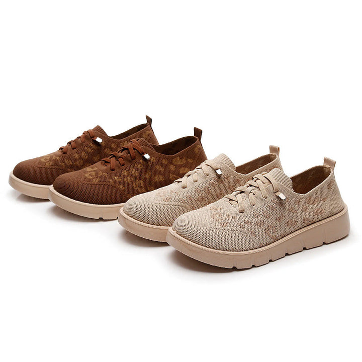 Women Breathable Sneakers with Fashionable Leopard Print Mune Fashion