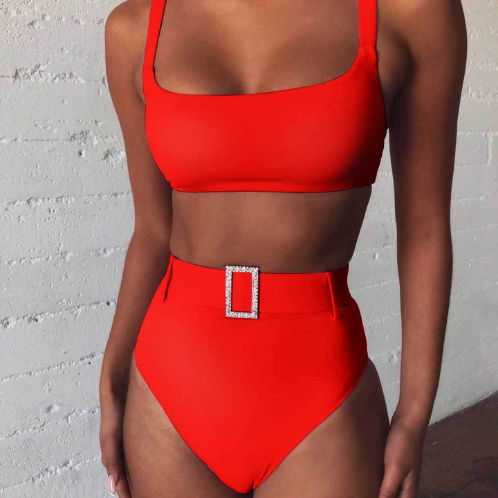 Ladies high-waisted bikini set with sparkling belt Mune Fashion