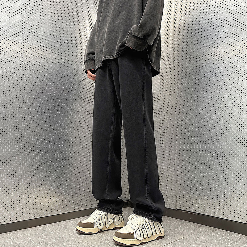 Men's Loose Vintage Denim Pants in Baggy Street Style with Front Pleat Mune Fashion