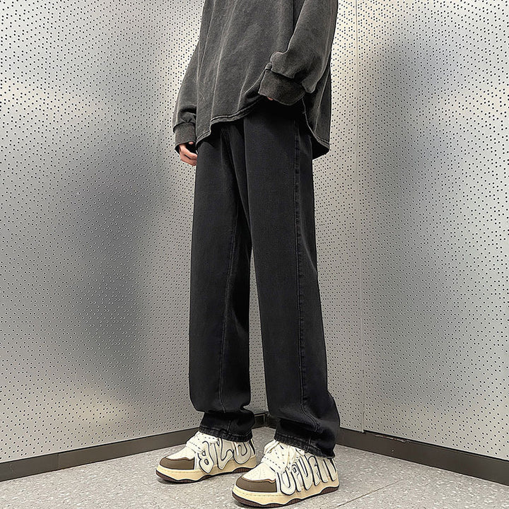 Men's Loose Vintage Denim Pants in Baggy Street Style with Front Pleat Mune Fashion
