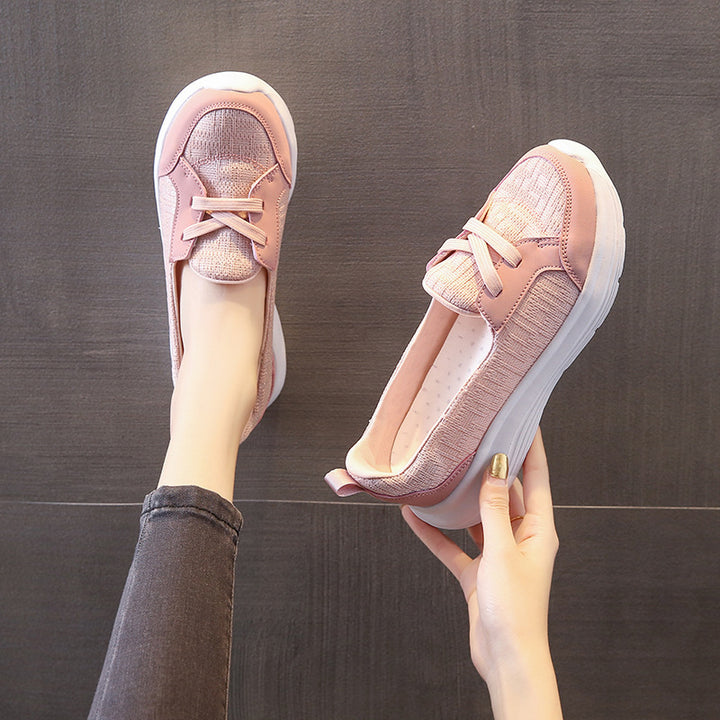 Women's light leisure shoe with breathable knitted upper and wedge sole Mune Fashion
