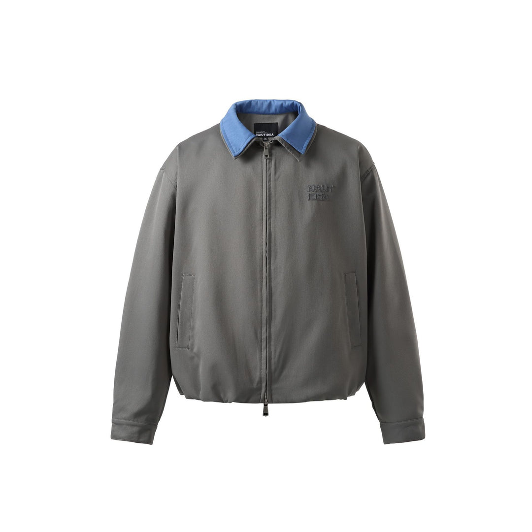 Men's Boxy Transition Blouson with Contrast Collar and Two-Way Zipper Mune Fashion