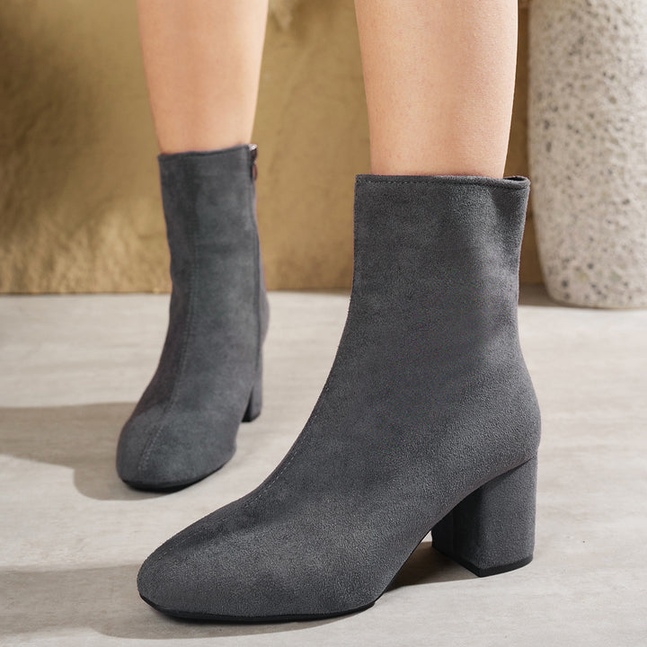 Women Elegant Block Heel Ankle Boots Mune Fashion 1787606100