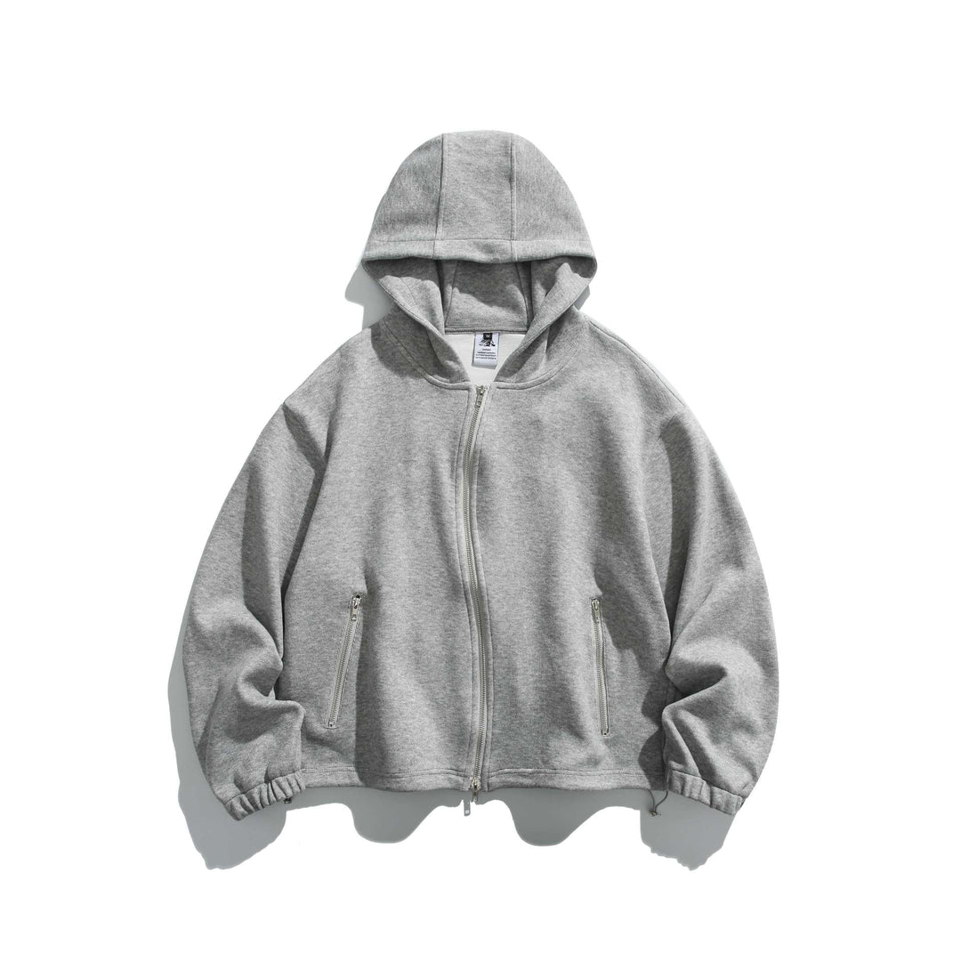 Unisex Lightweight Zip Hoodie Jacket with Zipper Pockets and Adjustable Hem Mune Fashion