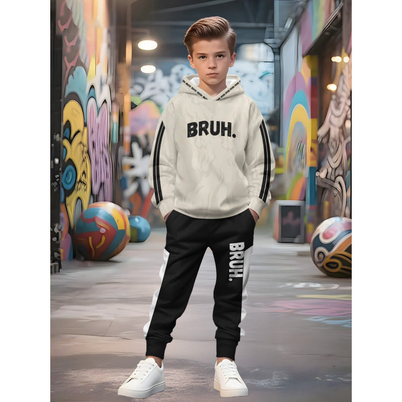 Unisex nan children's jogging suit with hoodie and detailed car print Mune Fashion
