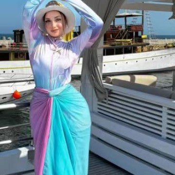 Women's fashionable beach suit with wrap skirt and UV protection Mune Fashion