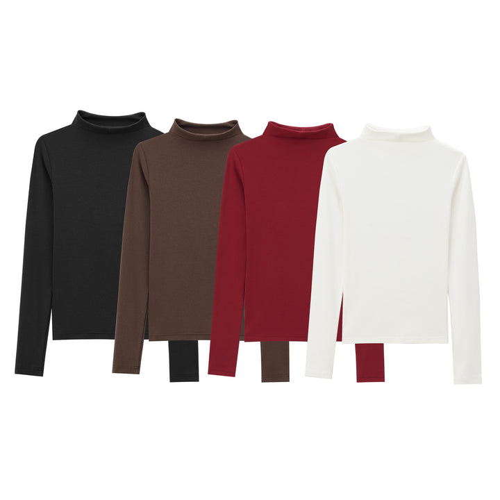 Women's narrow cut stretch roll-neck pullover made of fine knit Mune Fashion