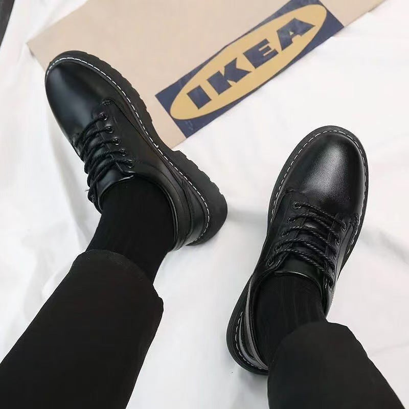 Men's Robust Platform Lace-Up Derby Style with Chunky Profil Sole and Visible Decorative Stitch Mune Fashion