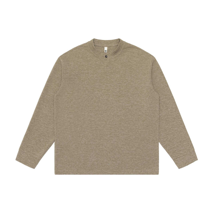 Unisex Structured Henley Sweater with Short Button Collar and Oversized Fit Mune Fashion