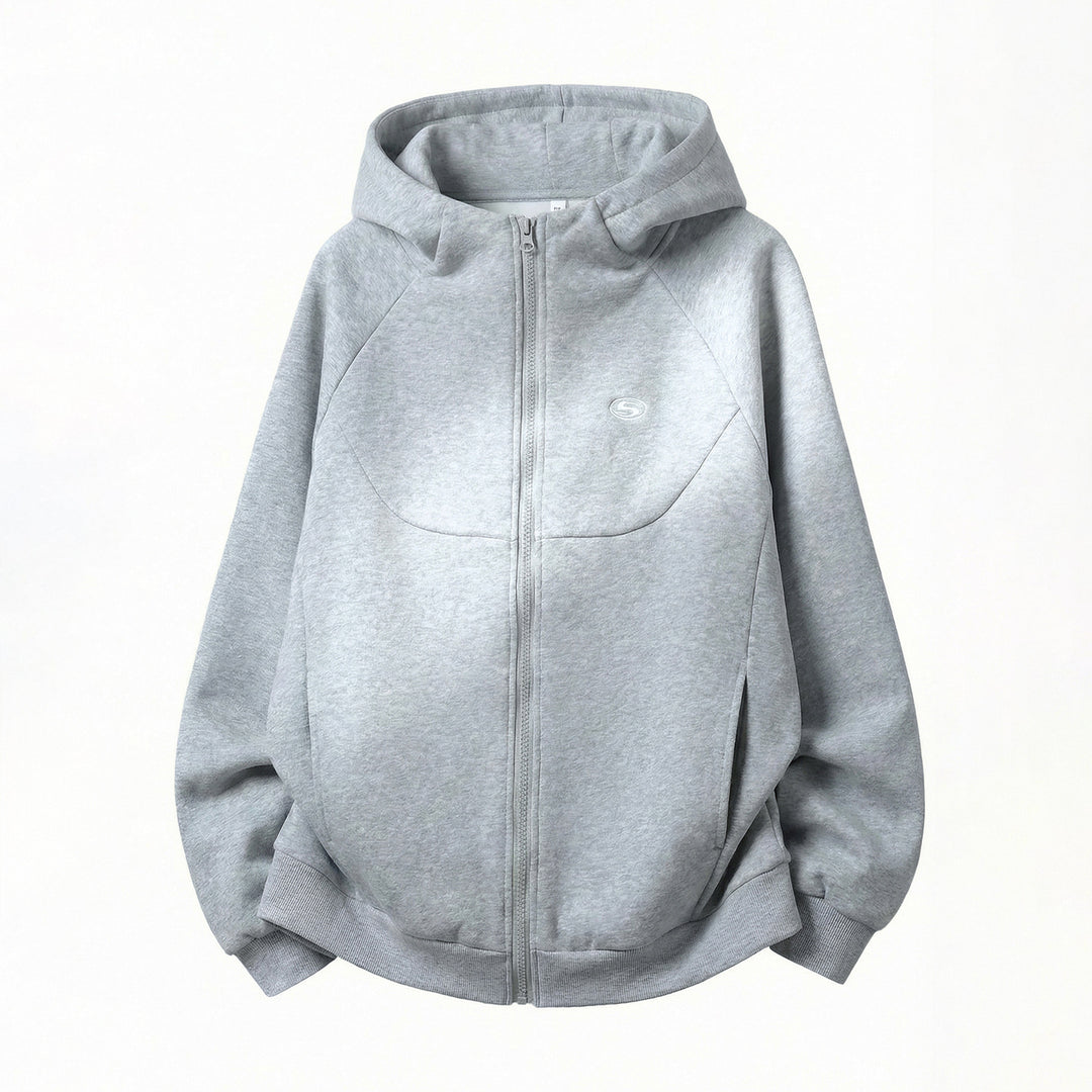 Unisex Oversize Hooded Sweat Jacket with Zipper and Padded Structure Mune Fashion