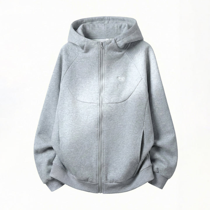 Unisex Oversize Hooded Sweat Jacket with Zipper and Padded Structure Mune Fashion