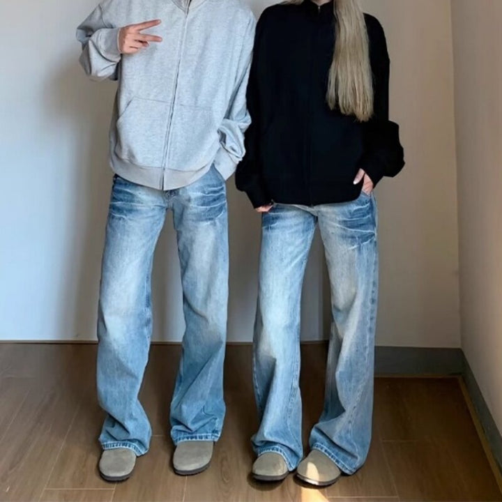 Women Casual Wide Cut Jeans Mune Fashion
