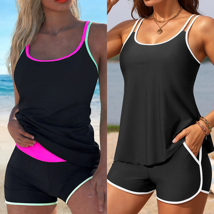Ladies Sporty Tankini Set with Practical Shorts and Adjustable Straps Mune Fashion
