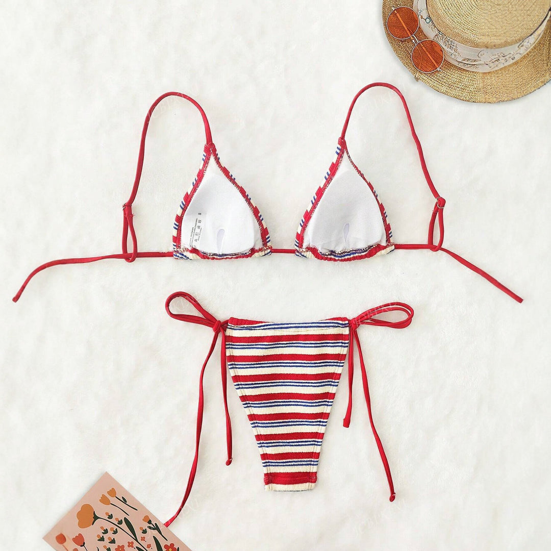 Women's Triangle Bikini Set with Playful Design and Adjustable Straps Mune Fashion