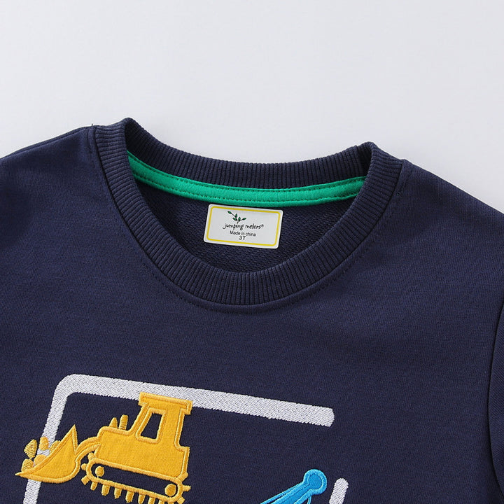 Boys sweatshirt with creative construction vehicle design Mune Fashion