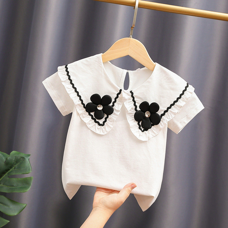 Ladies elegant and playful blouse with ruffle collar Mune Fashion