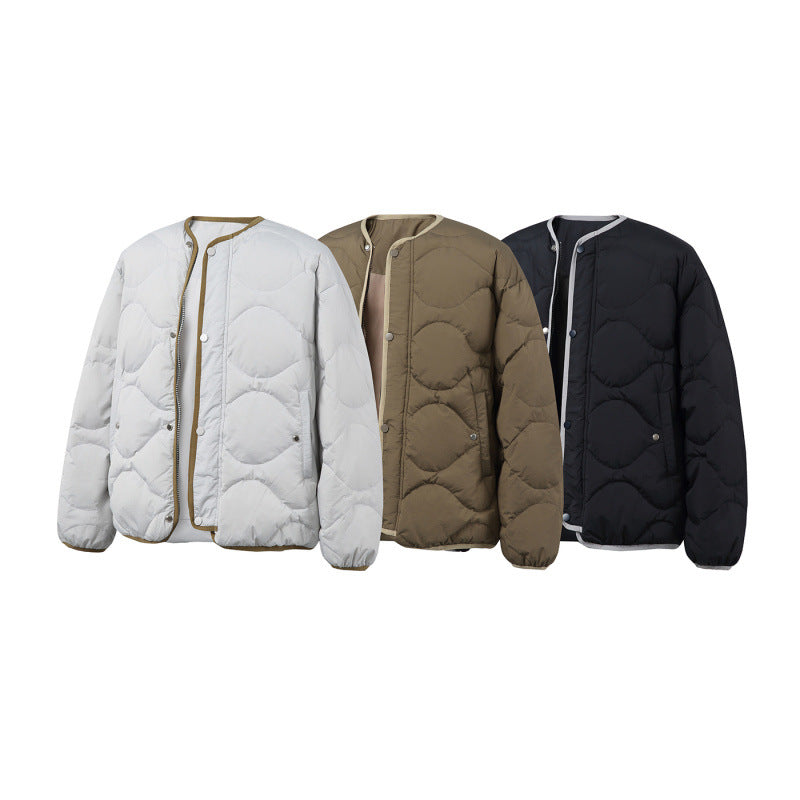Unisex Kastig padded short jacket with circular quilting, round neckline and contrast piping Mune Fashion
