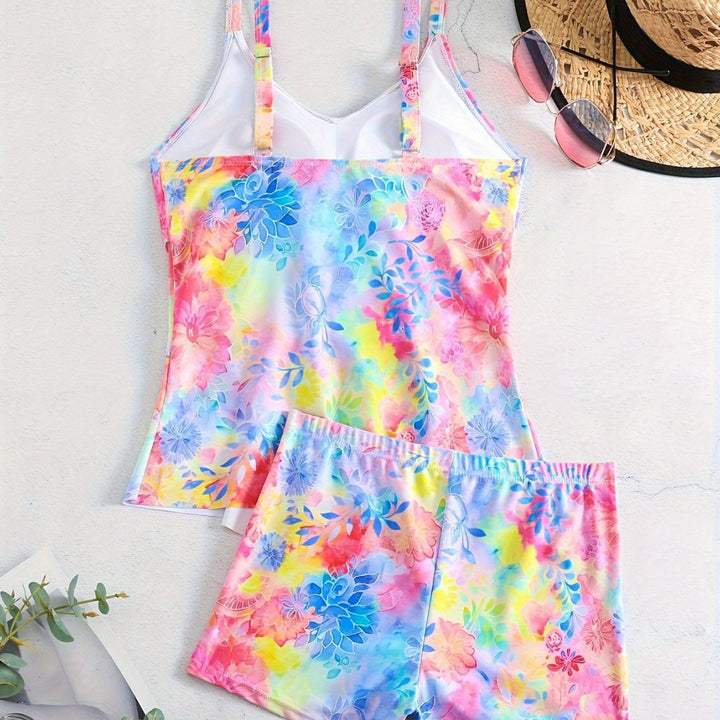 Women's leisure swim top with light ruffle design and shorts Mune Fashion